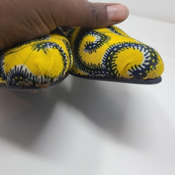 Shamilu | Women's Yellow & Blue Ankara Printed Flats (Size 40 or US Size 9.5) - Picture 5 of 15